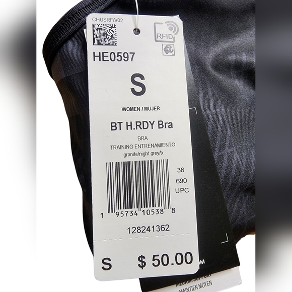 Adidas x Peloton Black Printed Digi Motion BT Heat.RDY Believe This Bra,… - Picture 3 of 4